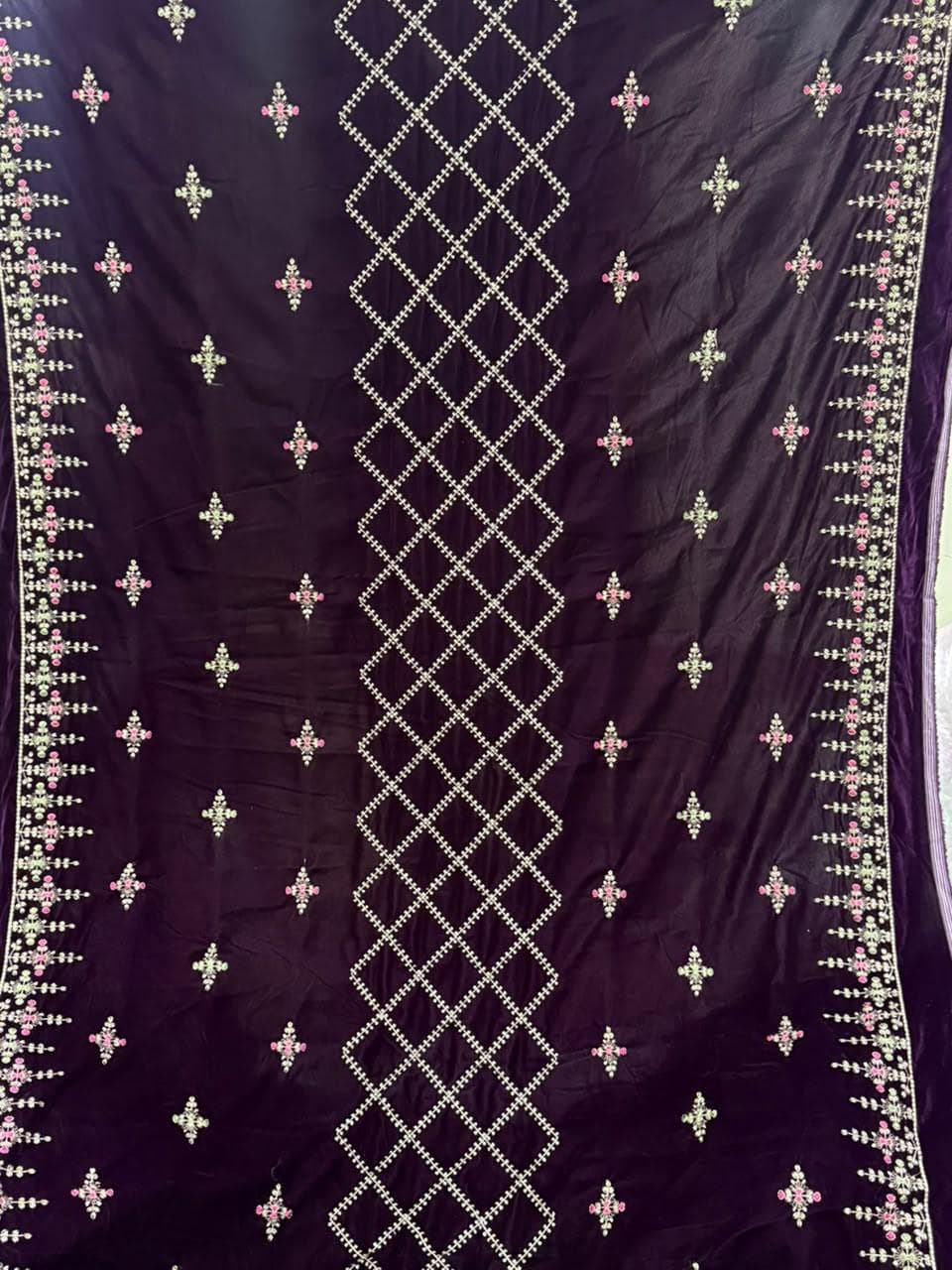 Zarmeen Embroidered Velvet Suit - Luxury Velvet Wholesale Pakistani Suit