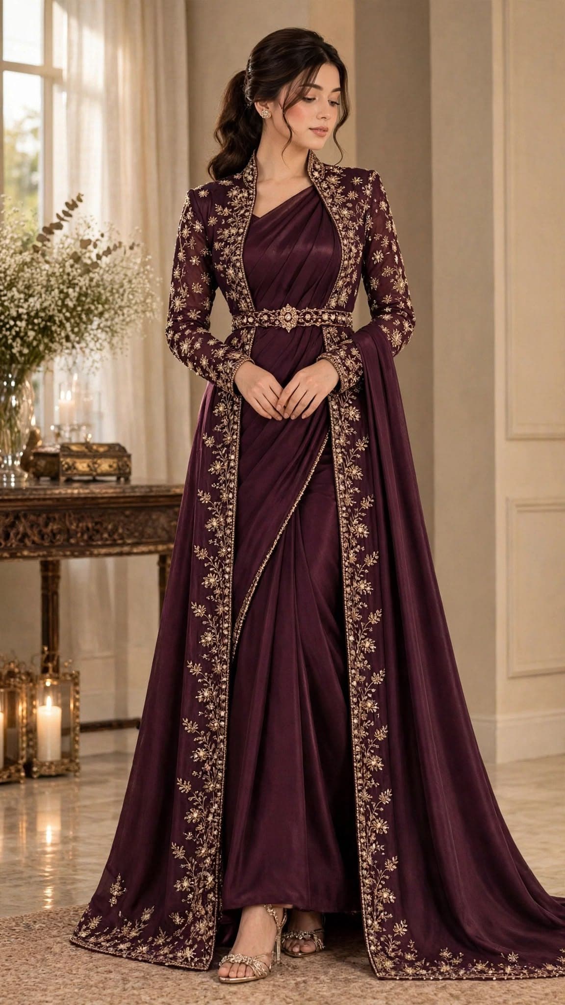 Mehr-un-Nisa Flared Maxi Dress - Maxi Wholesale Pakistani Suit