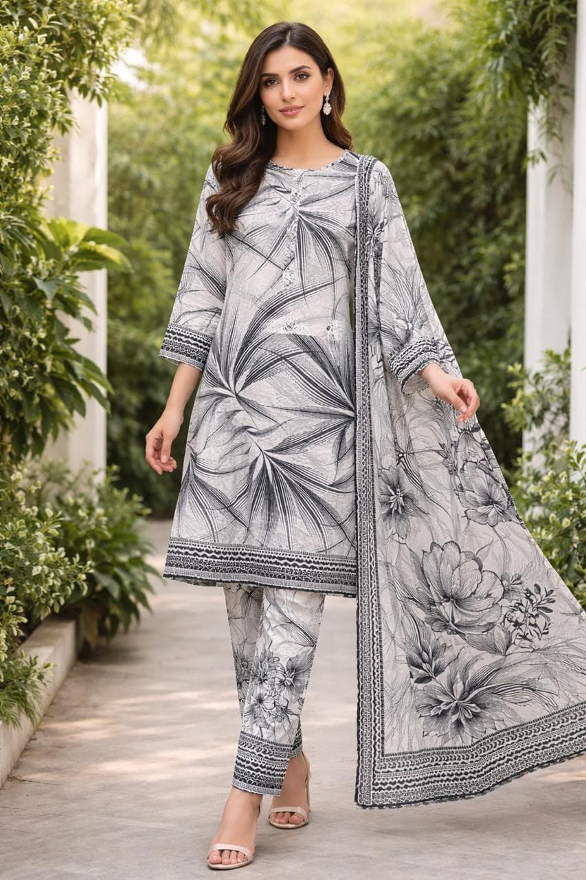 Mahnoor Embroidered Lawn Suit - Premium Lawn Wholesale Pakistani Suit
